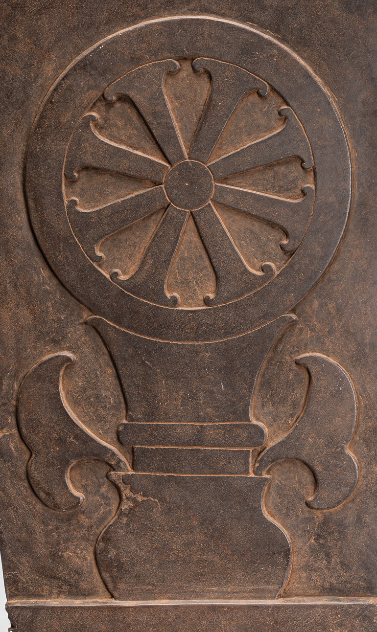 Antique Baphuon Style Stone Khmer Sanskrit Stele with Nandi - 72cm / 29"