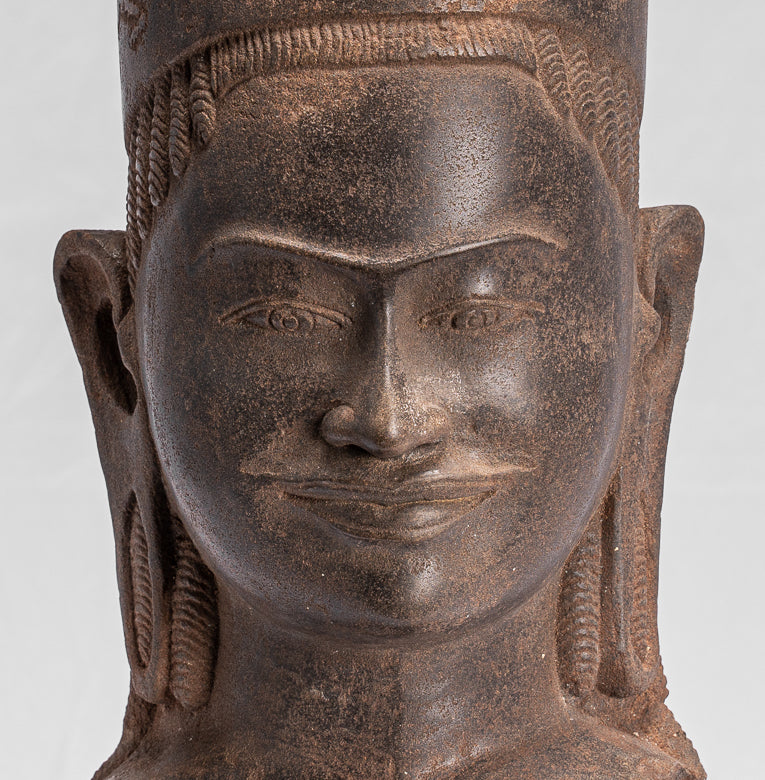 Antiguo Phnom da Style Khmer Vishnu Head - Protector & Preserver - 43cm/33 "