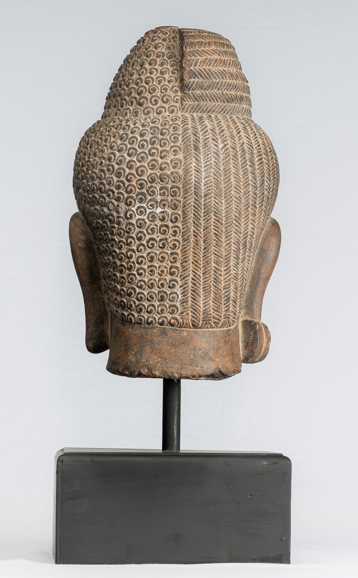 Shiva Statue - Antique Khmer Style Black Stone Yaksha e Yakshaswaroop Shiva Head- 47cm/19 "