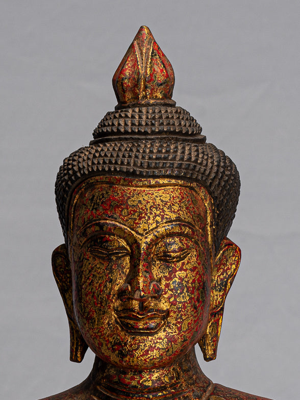 Estatua de Buda - Estatua de Buda de la Madera de Madera Asia ASIA ASIA ASIA - 43cm/17 "