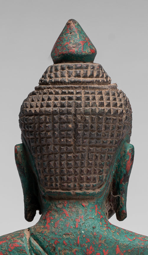 Estatua de Buda - Estatua de Buda de la Madera de Madera Asia ASIA ASIA ASIA ASIA - 21cm/8 "