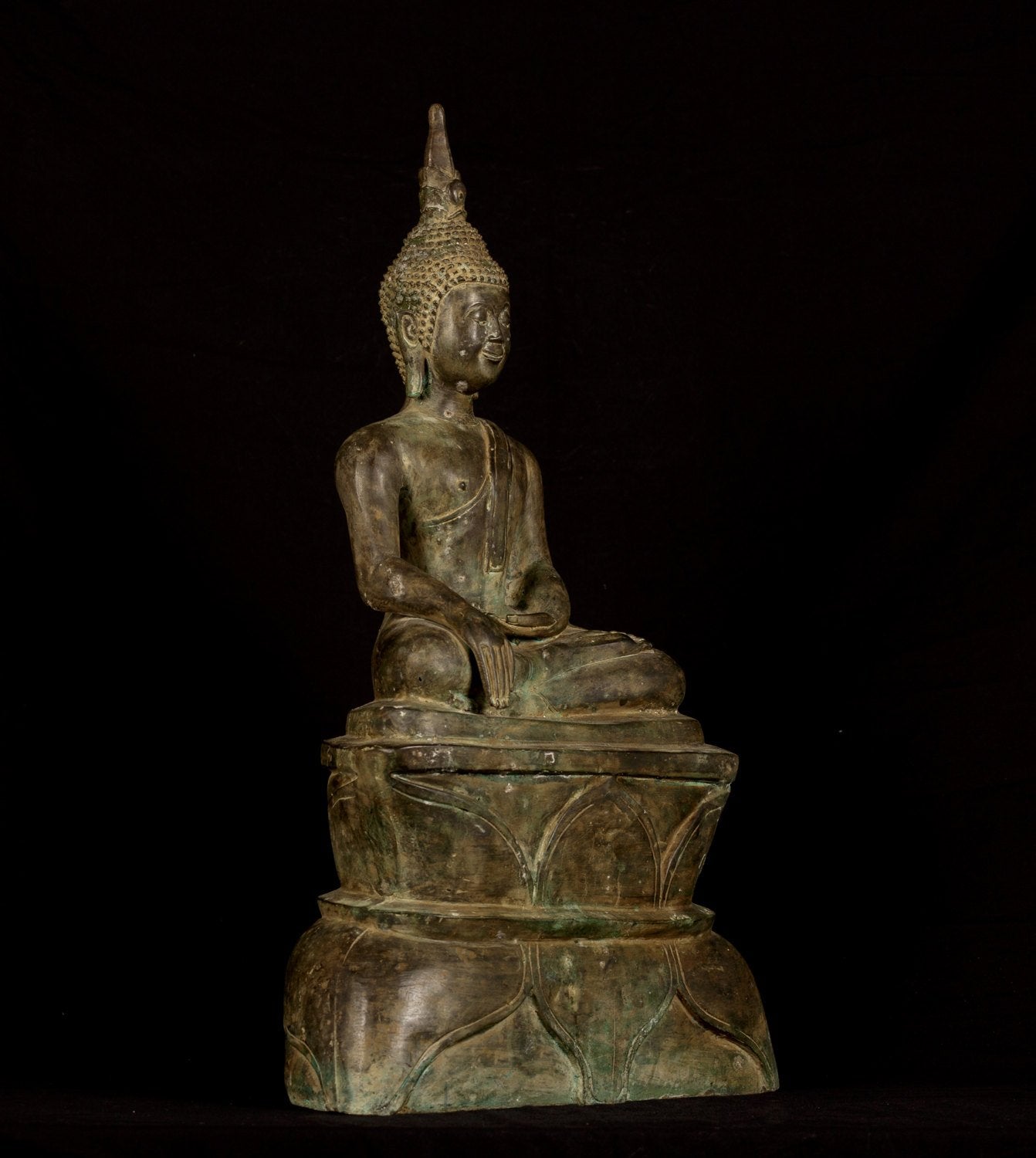 Estatua de Buda - Estatua de Buda de la Ilustración del estilo de laos antiguo - 61 cm/24 "