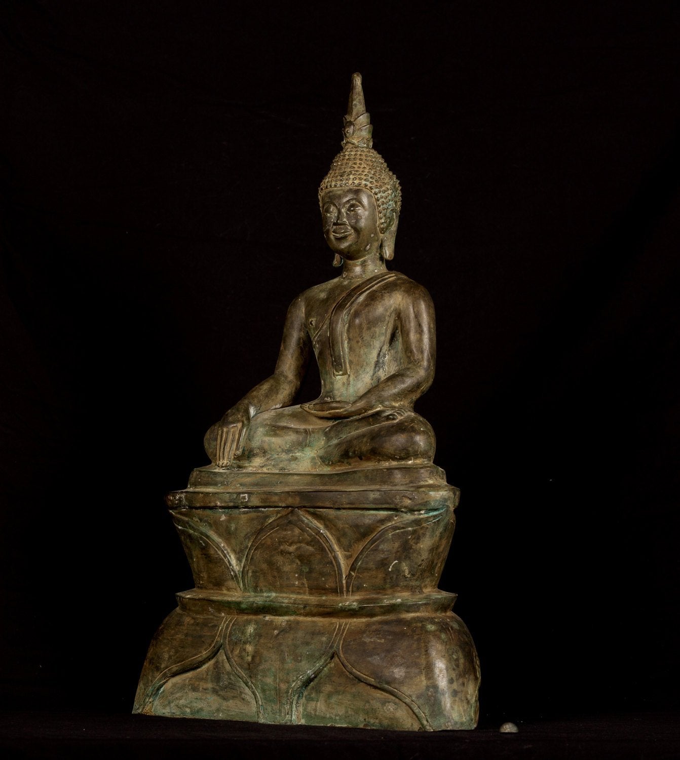 Estatua de Buda - Estatua de Buda de la Ilustración del estilo de laos antiguo - 61 cm/24 "