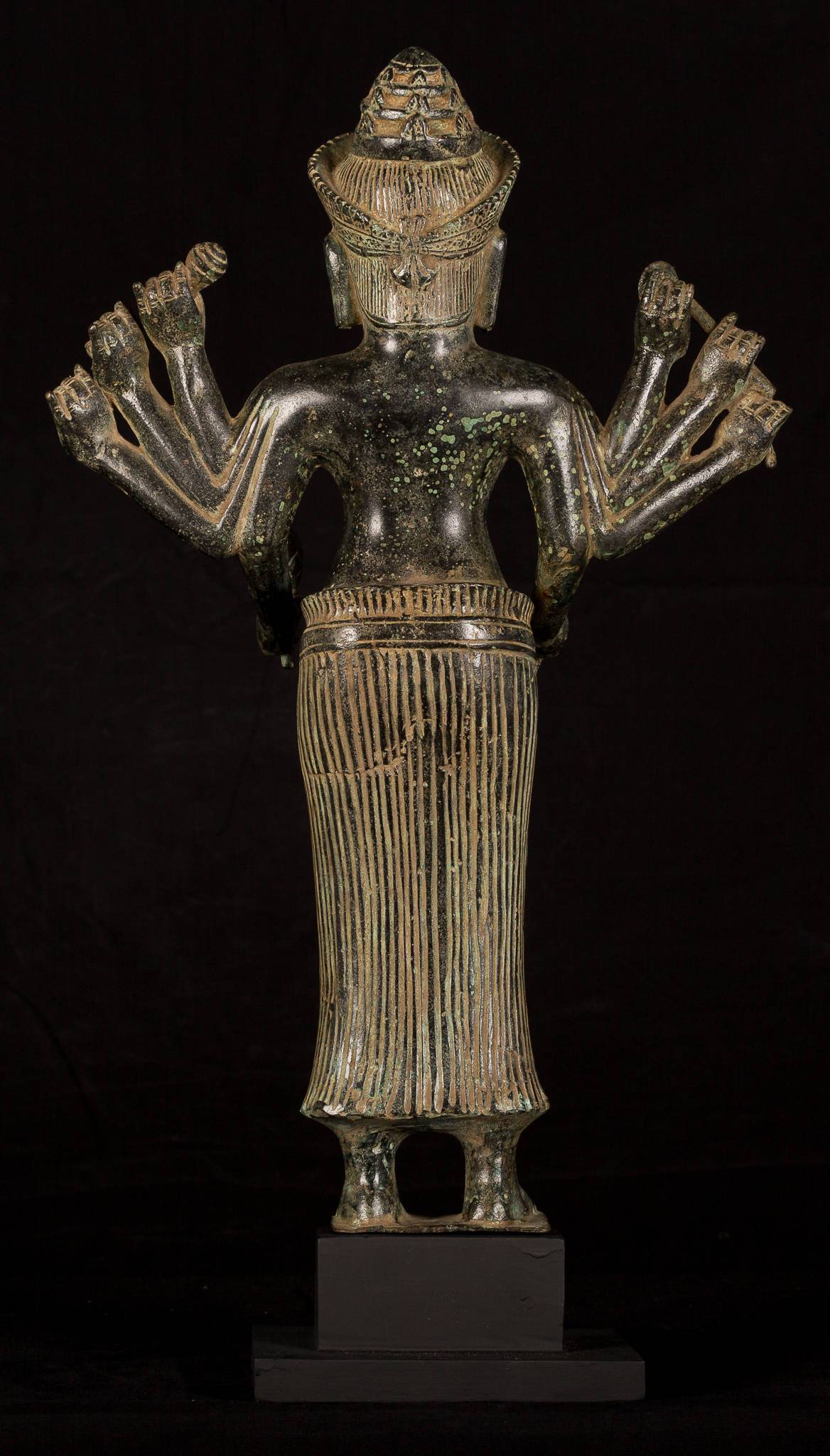 Antique Khmer Style Koh Ker Durga Mahishasuramardini Statue-54cm/22 "