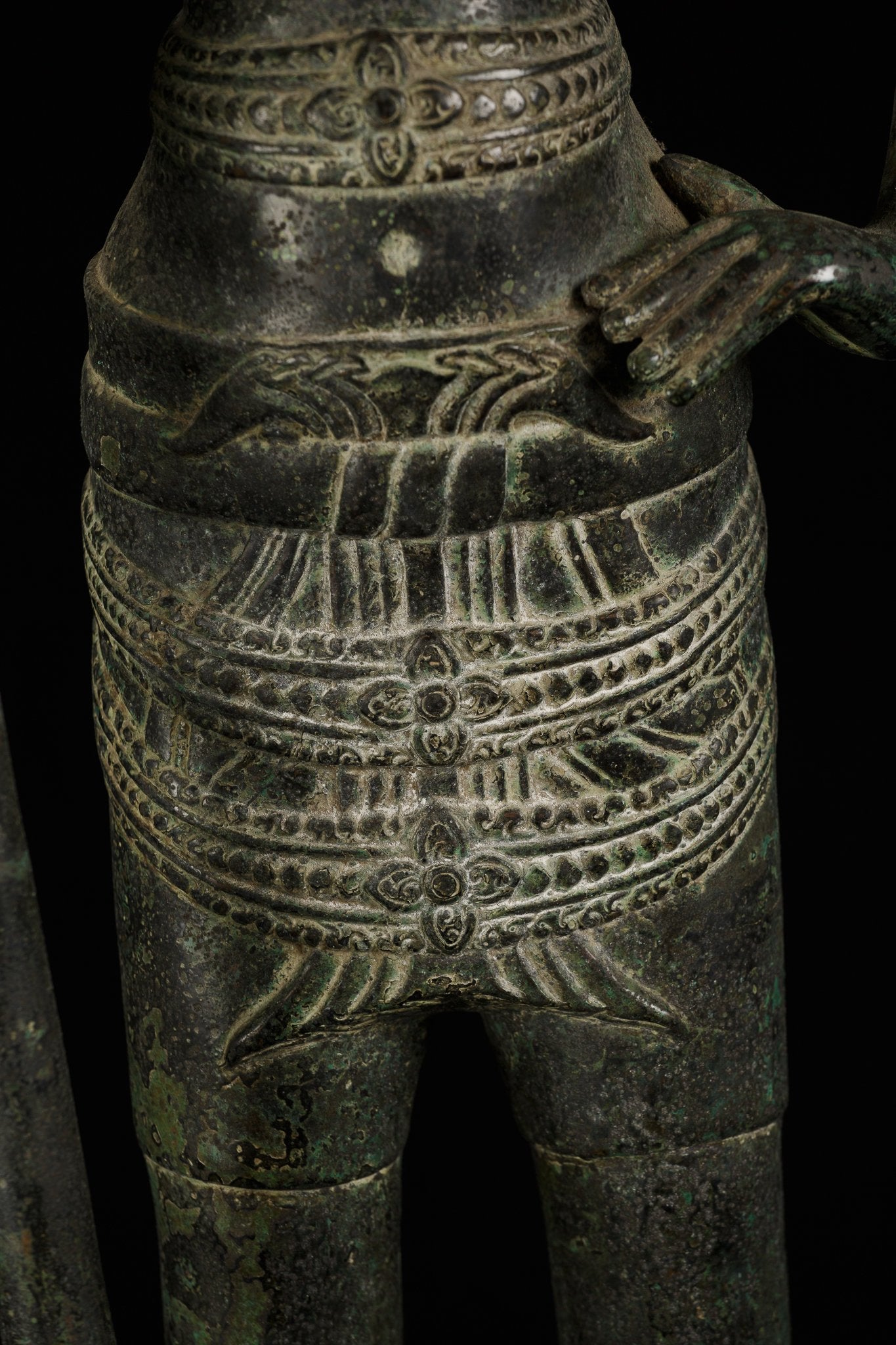 Antique Khmer Style Bronze Standing Angkor Wat Style Shiva with Spear -93cm/37"