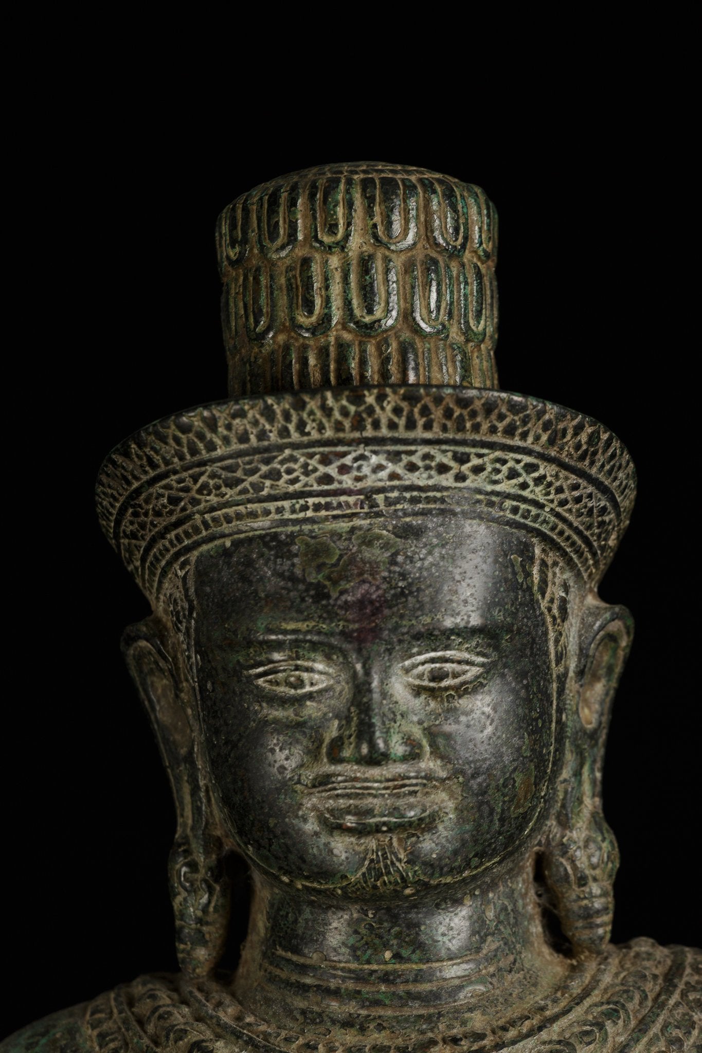 Antique Khmer Style Bronze Standing Angkor Wat Style Shiva with Spear -93cm/37"