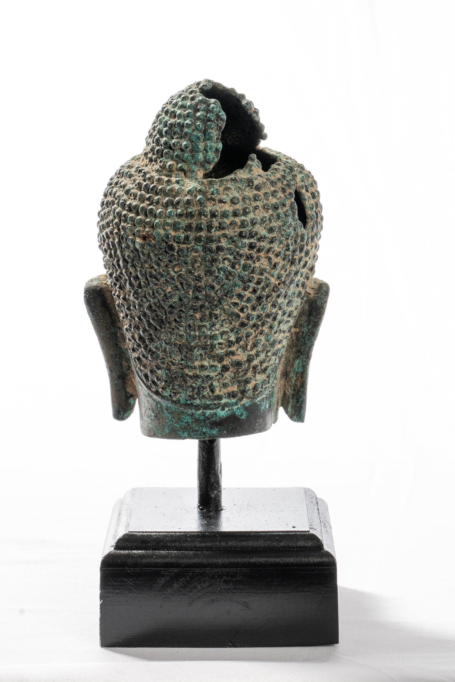 Estatua de Buda - Estatua de cabeza de bronce de bronce de bronce montado en el estilo de estilo tailandés de estilo tailandés - 19cm/8 "