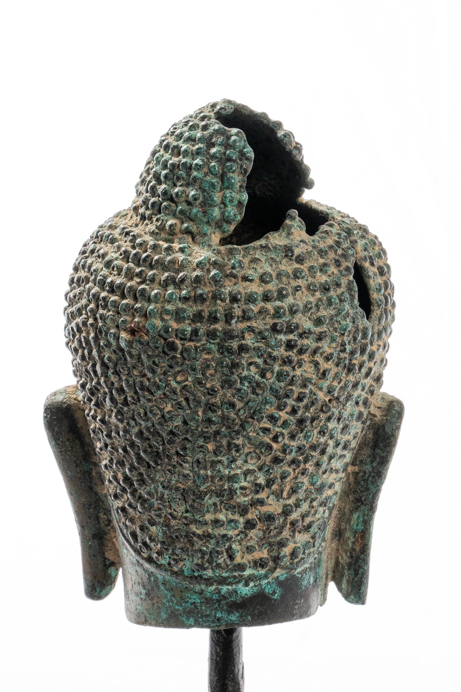 Estatua de Buda - Estatua de cabeza de bronce de bronce de bronce montado en el estilo de estilo tailandés de estilo tailandés - 19cm/8 "