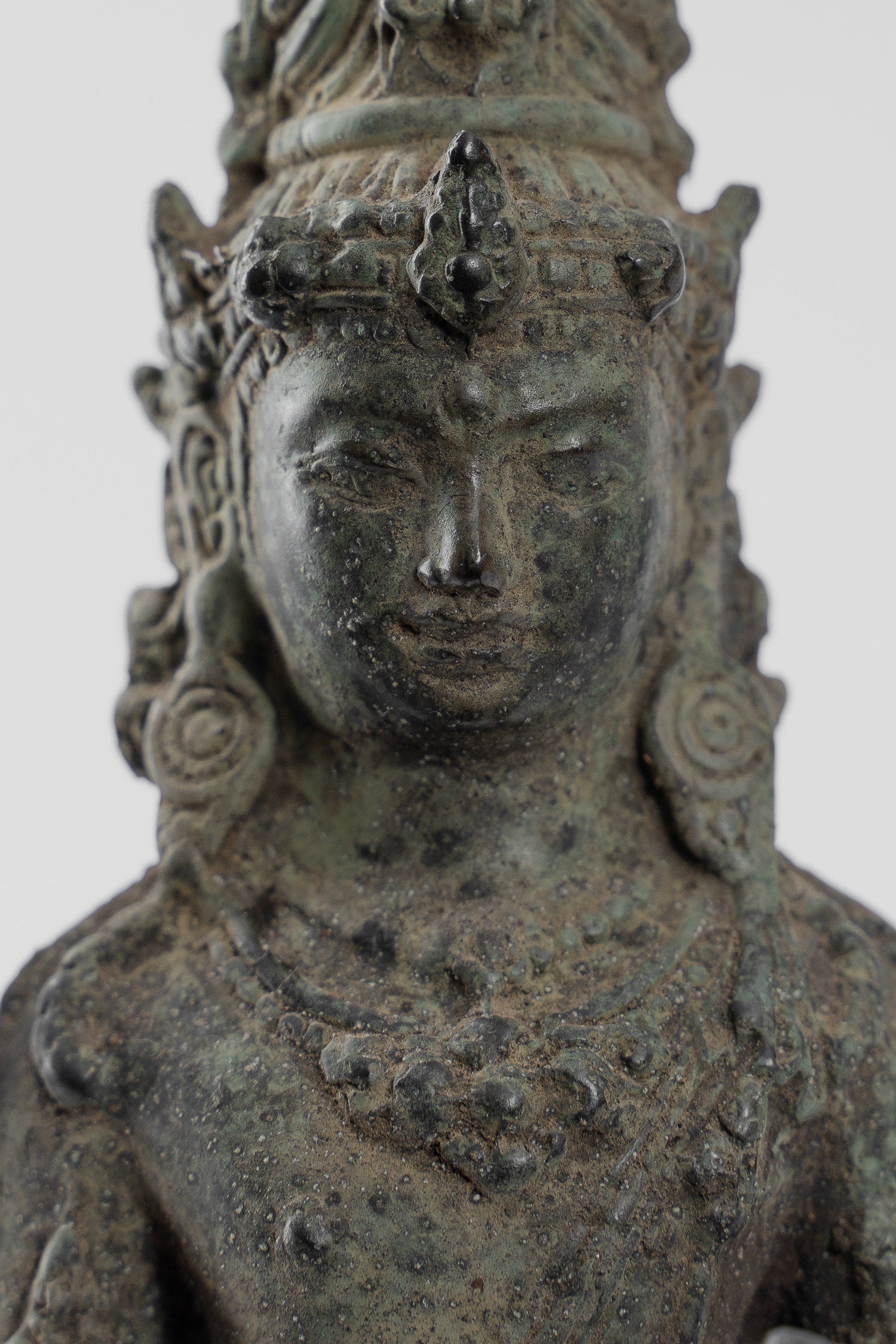 Estatua de Vishnu - Estatua de bronce de alumno de estilo Java antiguo de Java - 31cm