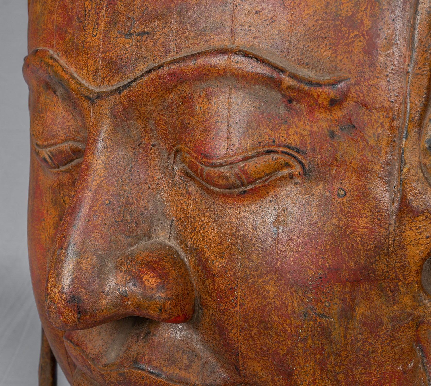 Bouddha - antique khmer style Asie du Sud - est en bois illuminé Bouddha - 70cm / 28 "