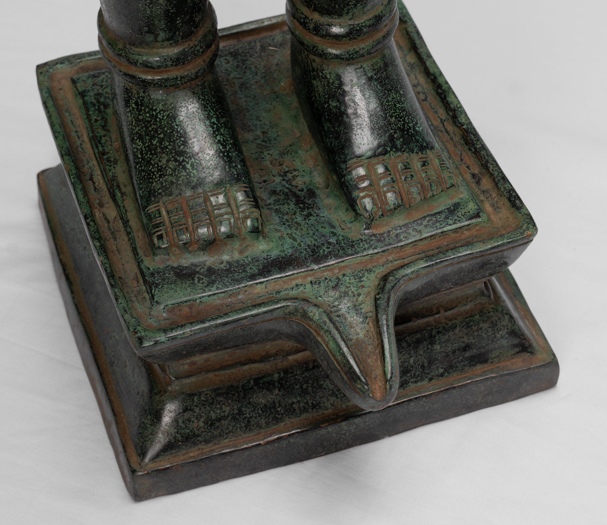 Estatua de Ganesha - Estatua de bronce de bronce de estilo Jhmer antiguo y Yoni - 86 cm/34 "