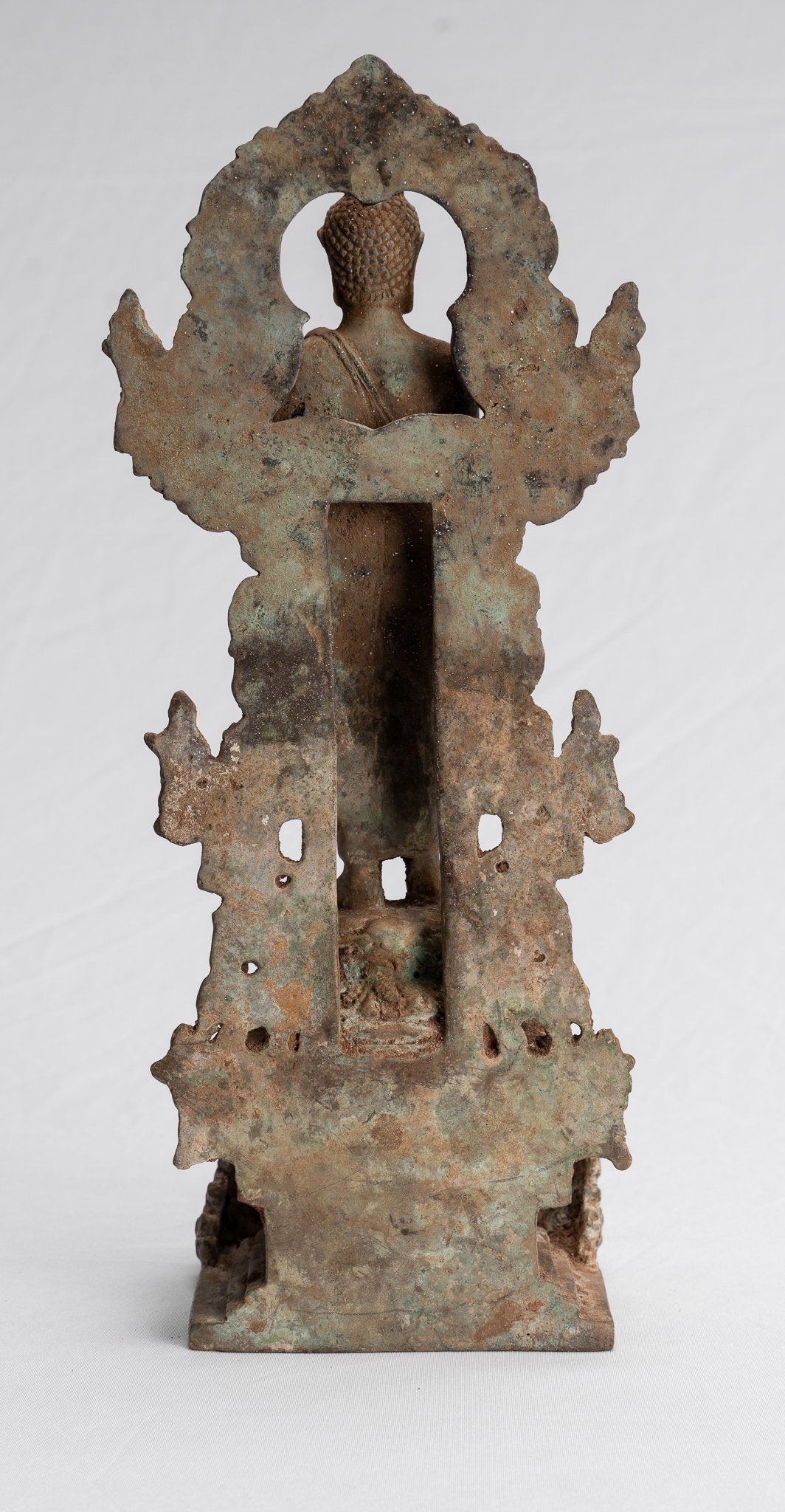 Statue Buddha - Antique Statue Buddha di protezione giavanese per la protezione permanente - 27 cm/11 "