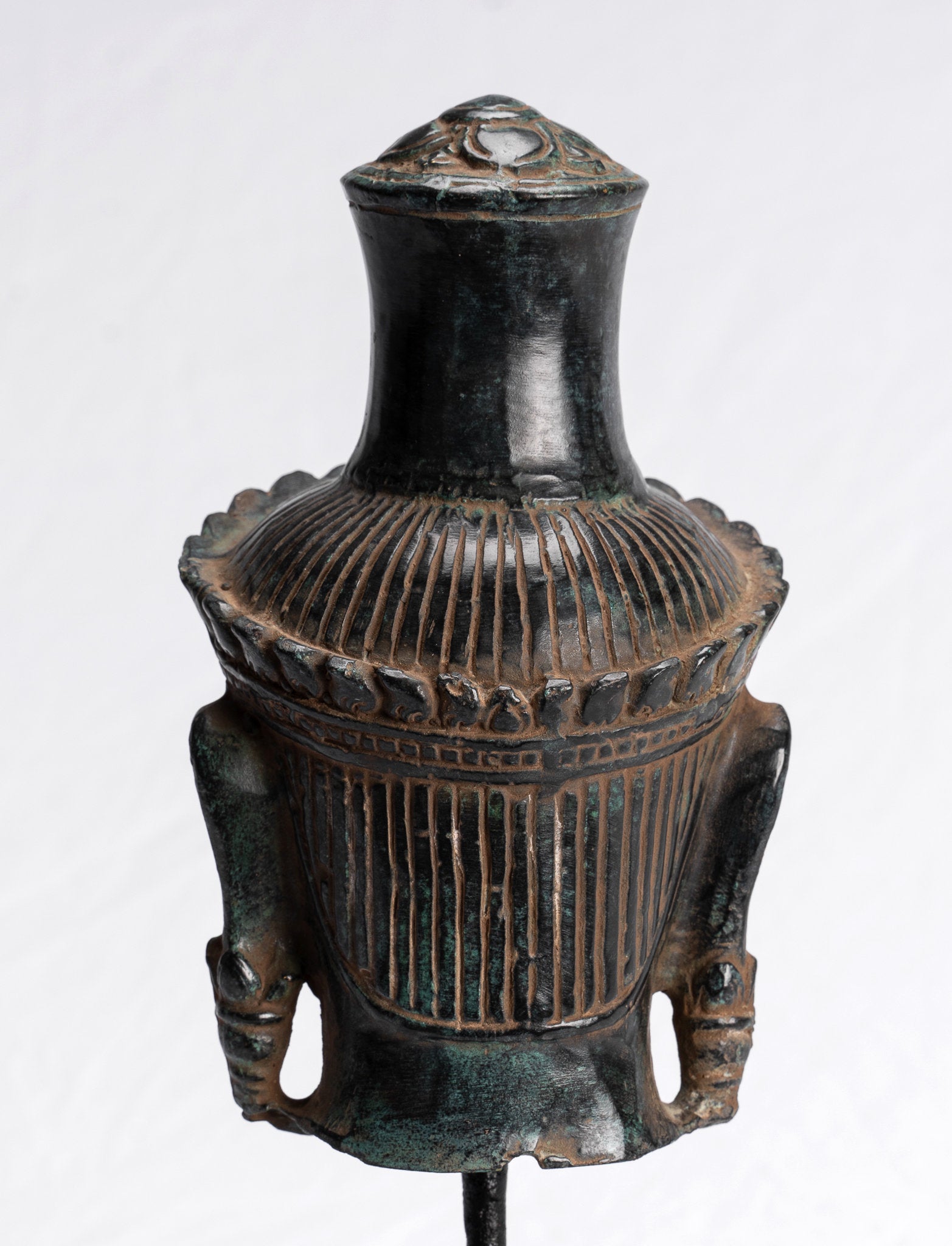 Estatua de Lokeshvara - Cabezal de Lokeshvara Montado de estilo de bronce de estilo Jhmer.