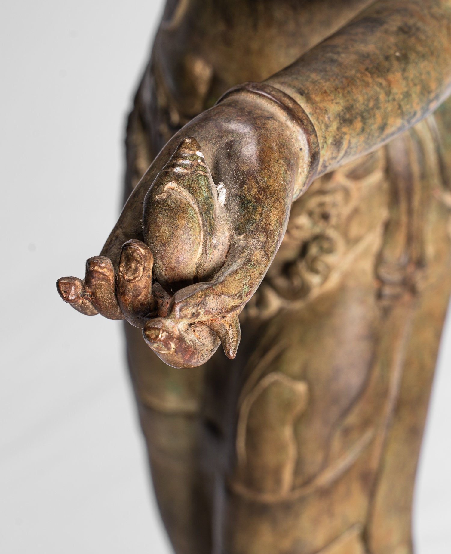 Vishnu Statue - Antique Thai Style Bronze Standing Four Arm Vishnu Statue - Protector -108cm/43"