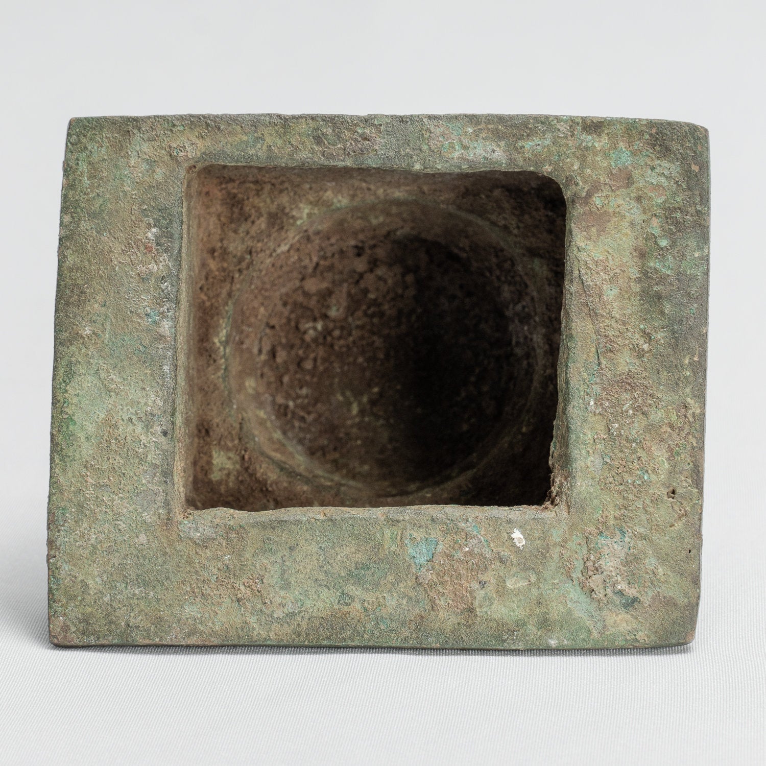 Tara Statue - Antique Java Style Majapahit Seated Bronze Devi Tara Statue - 12cm/5"