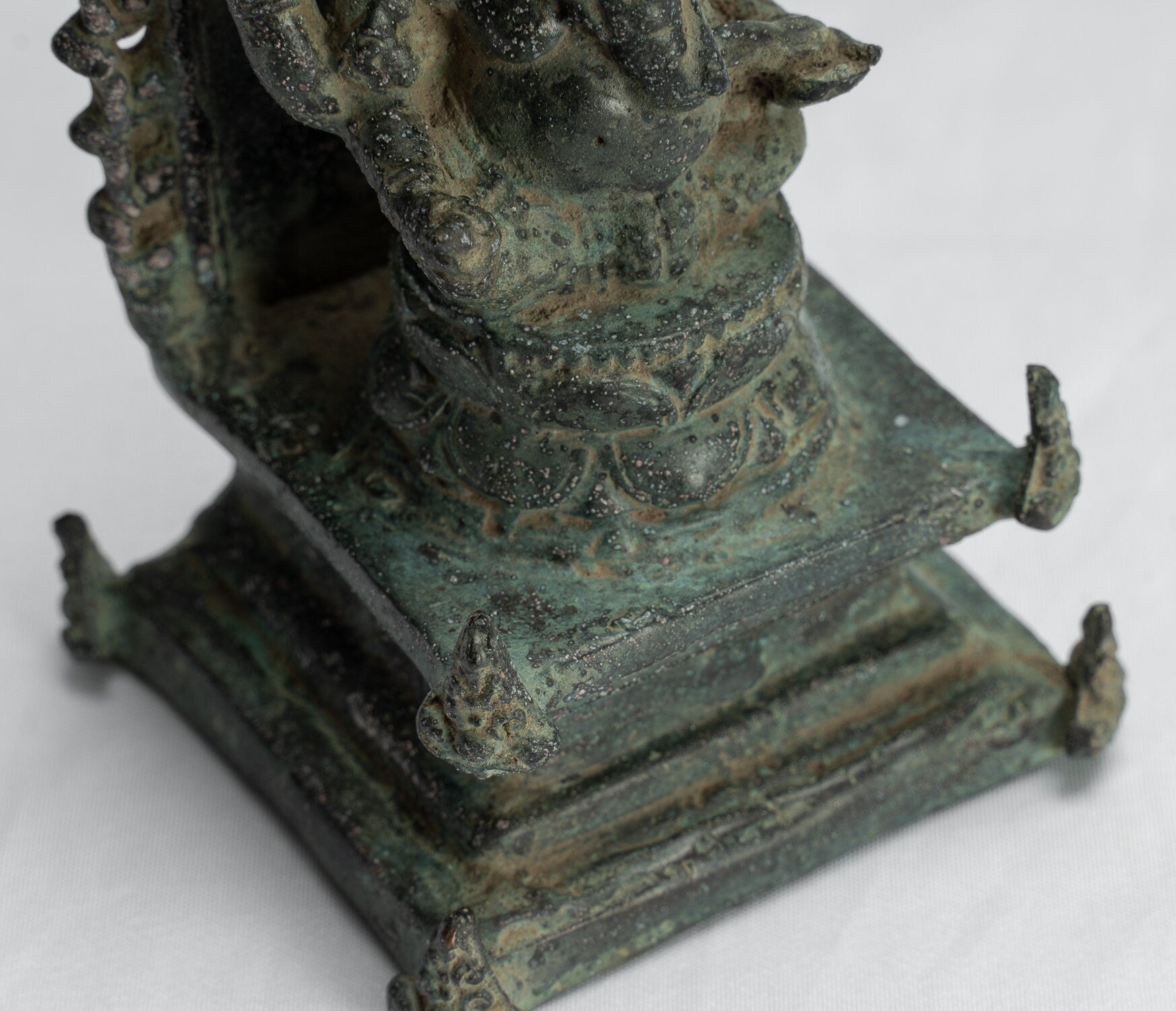 Estatua de Ganesha - Estatua de Ganesha indonesia de bronce de estilo javanés antiguo - 14 cm/6 "