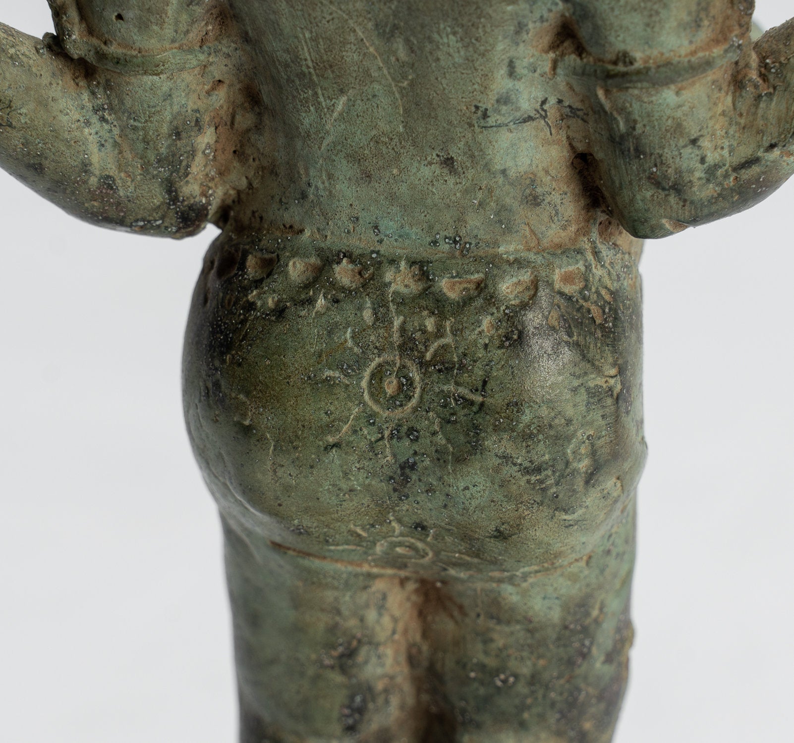 Ganesha Statue - Antique Javanese Style Bronze Standing Indonesian Ganesha Statue - 19cm/8"