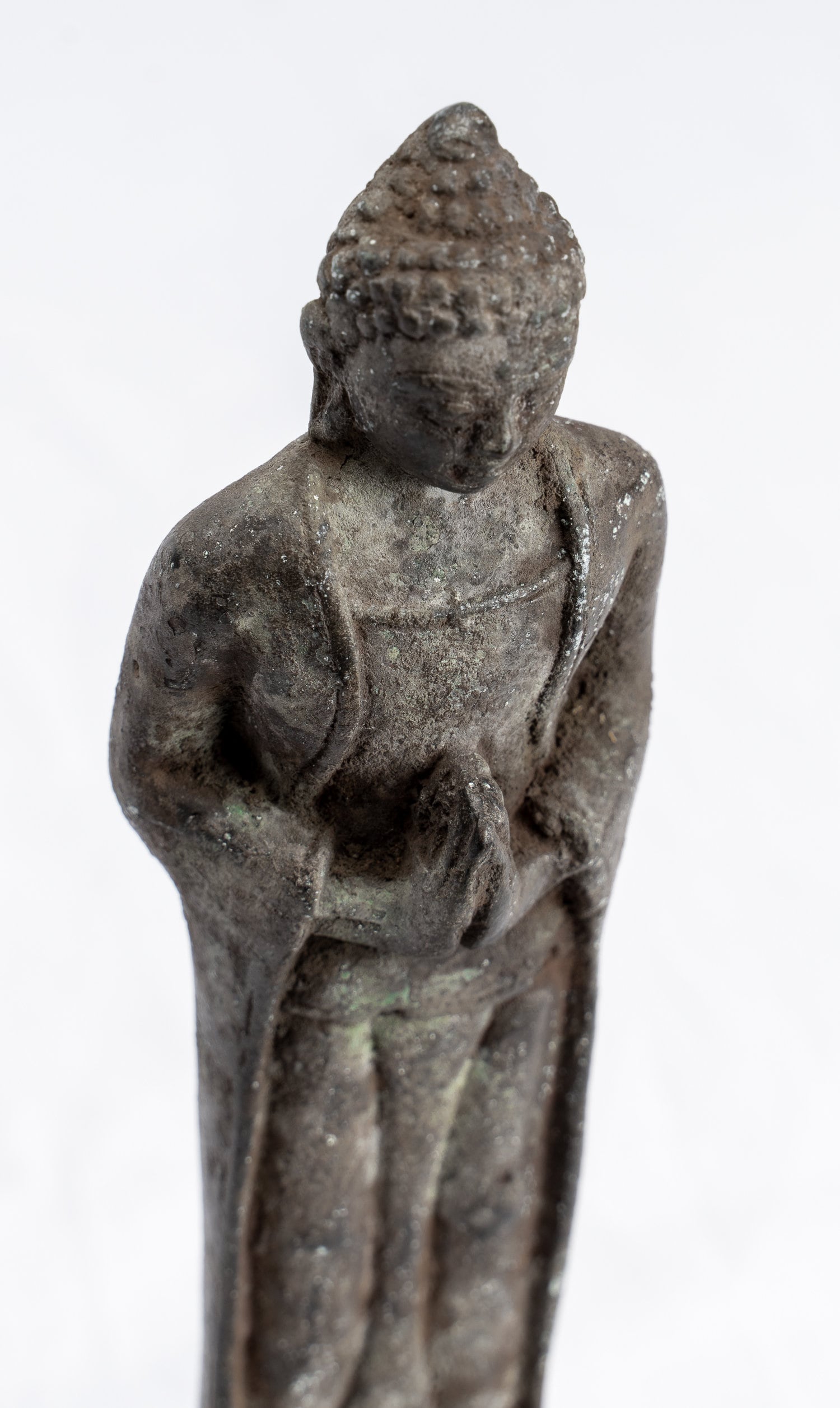Buddha Statue mit Antiker indonesischer Stil Stehende Bronze Javanesische Anbetung Buddha mit 16cm/6"