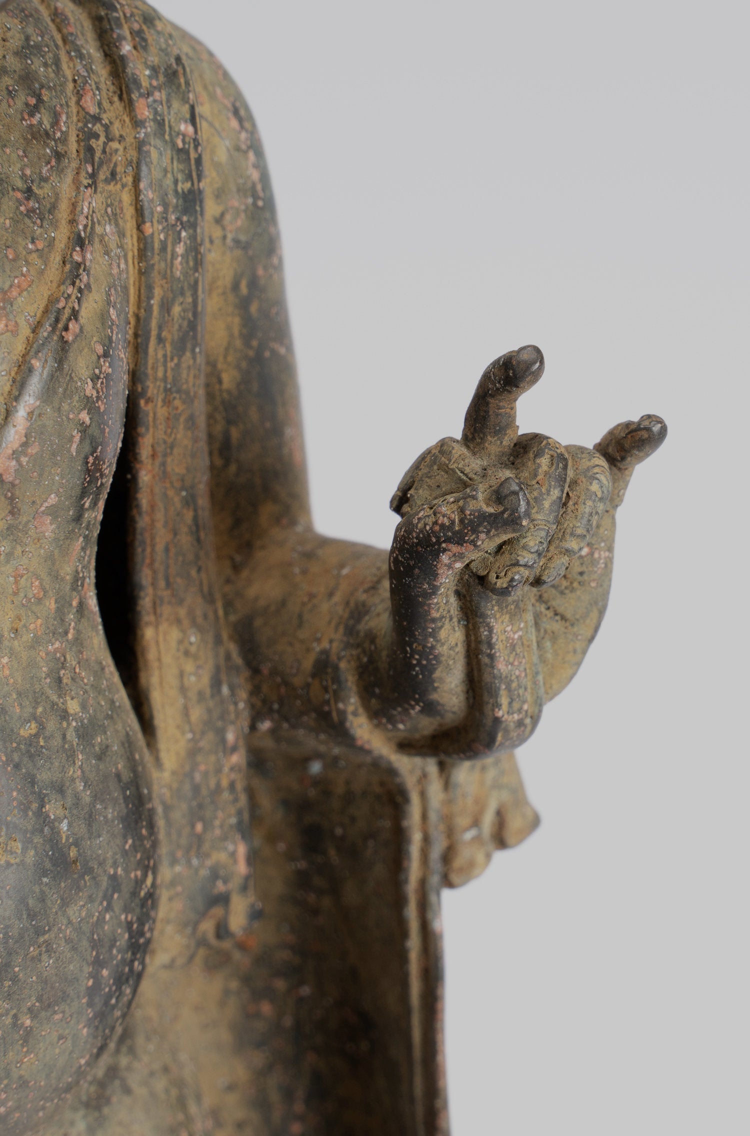 Estatua de Buda - Estilo indonesio antiguo Bronce Javanese Gautama Buddha - 26 cm/10 "