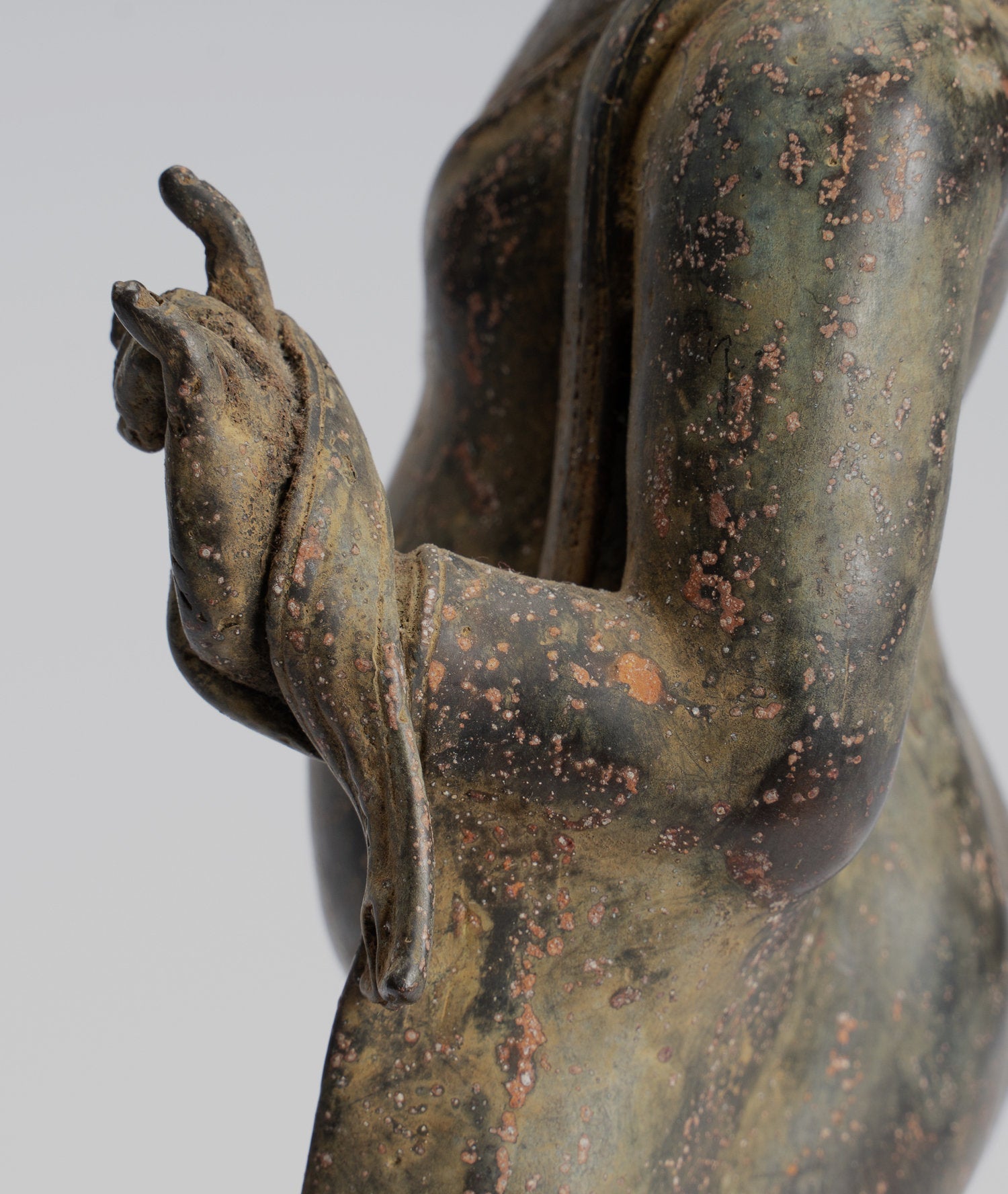 Estatua de Buda - Estilo indonesio antiguo Bronce Javanese Gautama Buddha - 26 cm/10 "