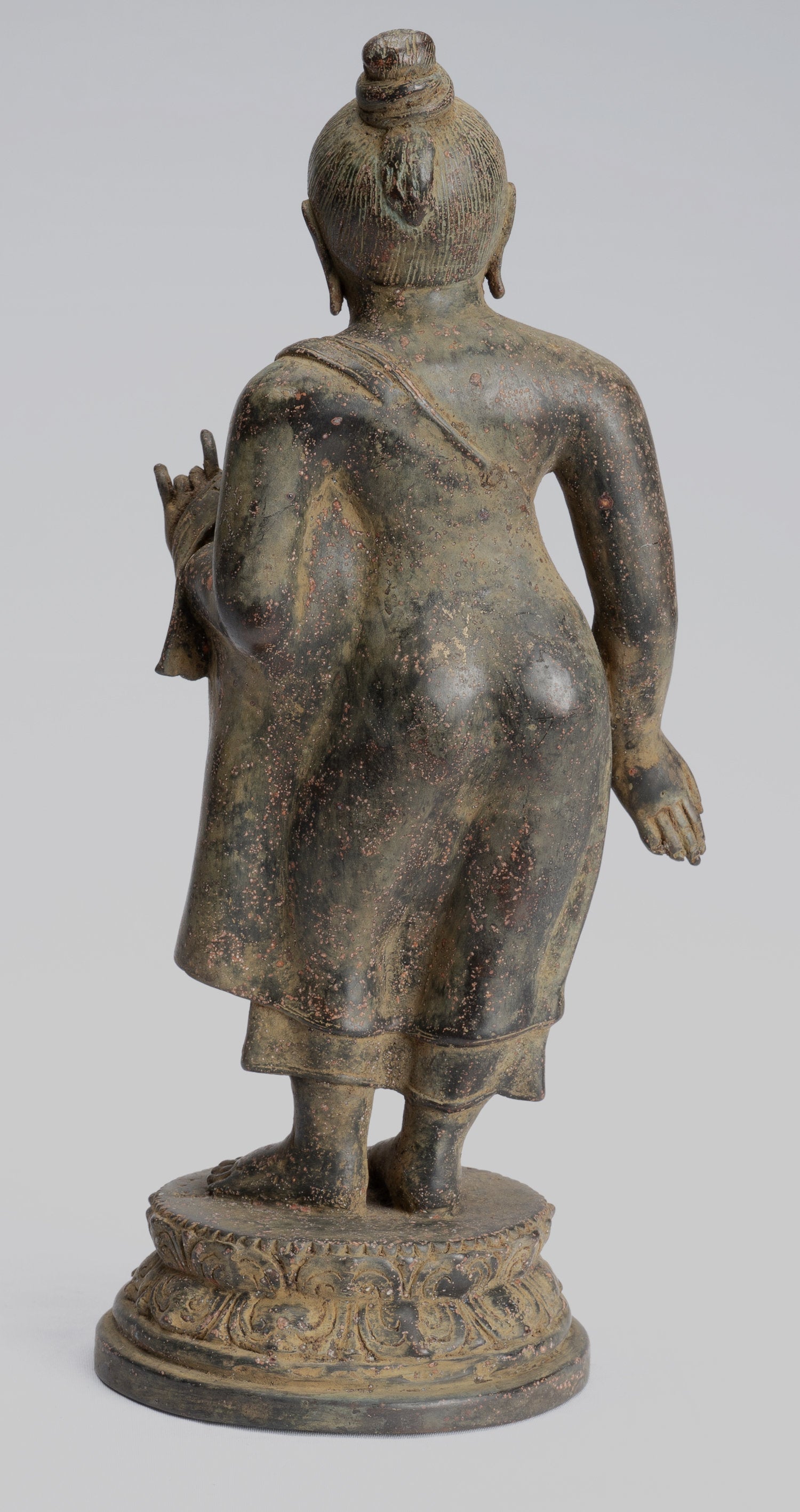 Estatua de Buda - Estilo indonesio antiguo Bronce Javanese Gautama Buddha - 26 cm/10 "