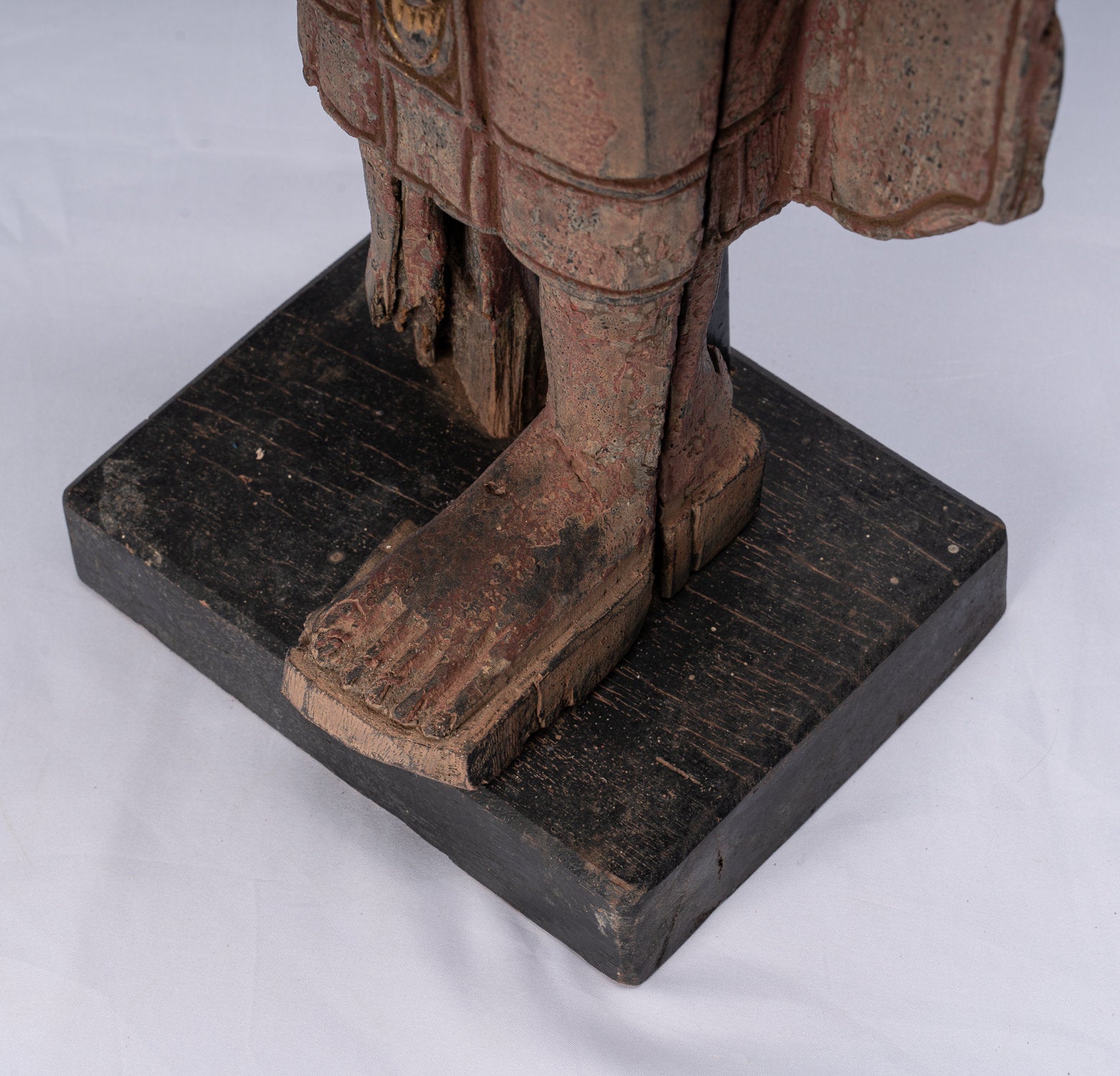 Statue de Bouddha – Statue de Bouddha antique de style khmer debout en bois réfléchi du dimanche – 98 cm/39"