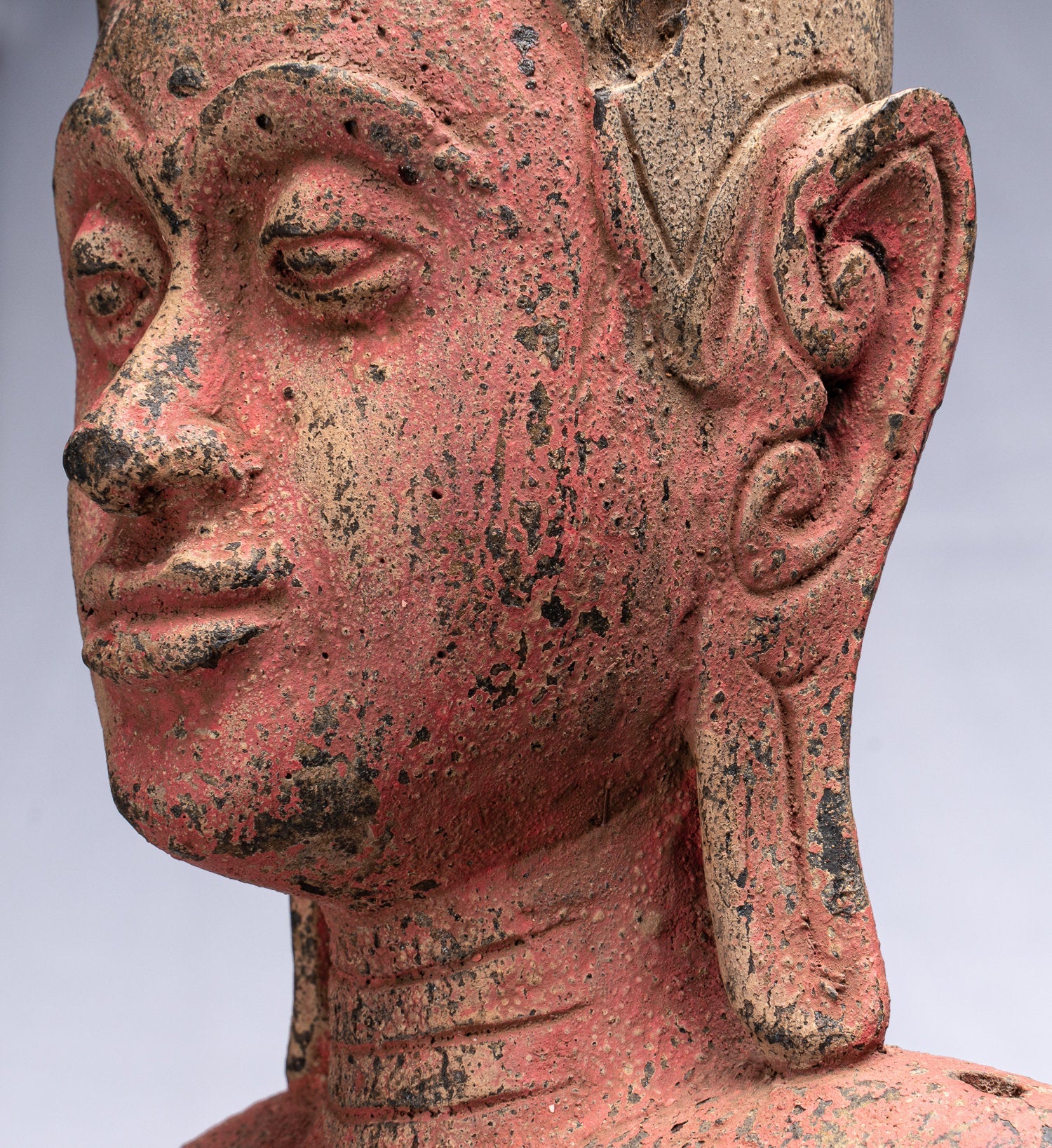 Estatua de Buda - Protección de madera de estilo antiguo de estilo jemer el lunes Estatua de Buda - 107 cm/43 "