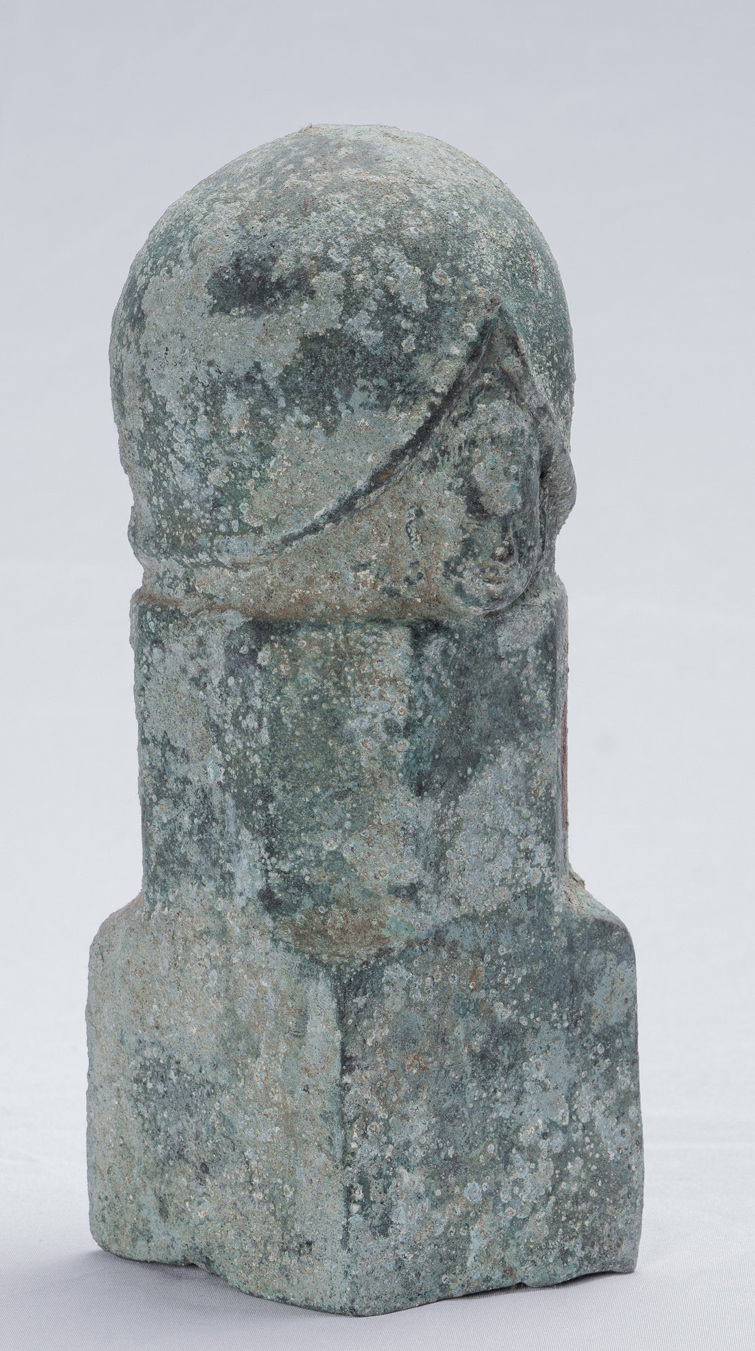 Antique Khmer Style Verdigris Bronzo Shiva Linga / Lingnum & Yoni - 22 cm / 9 "