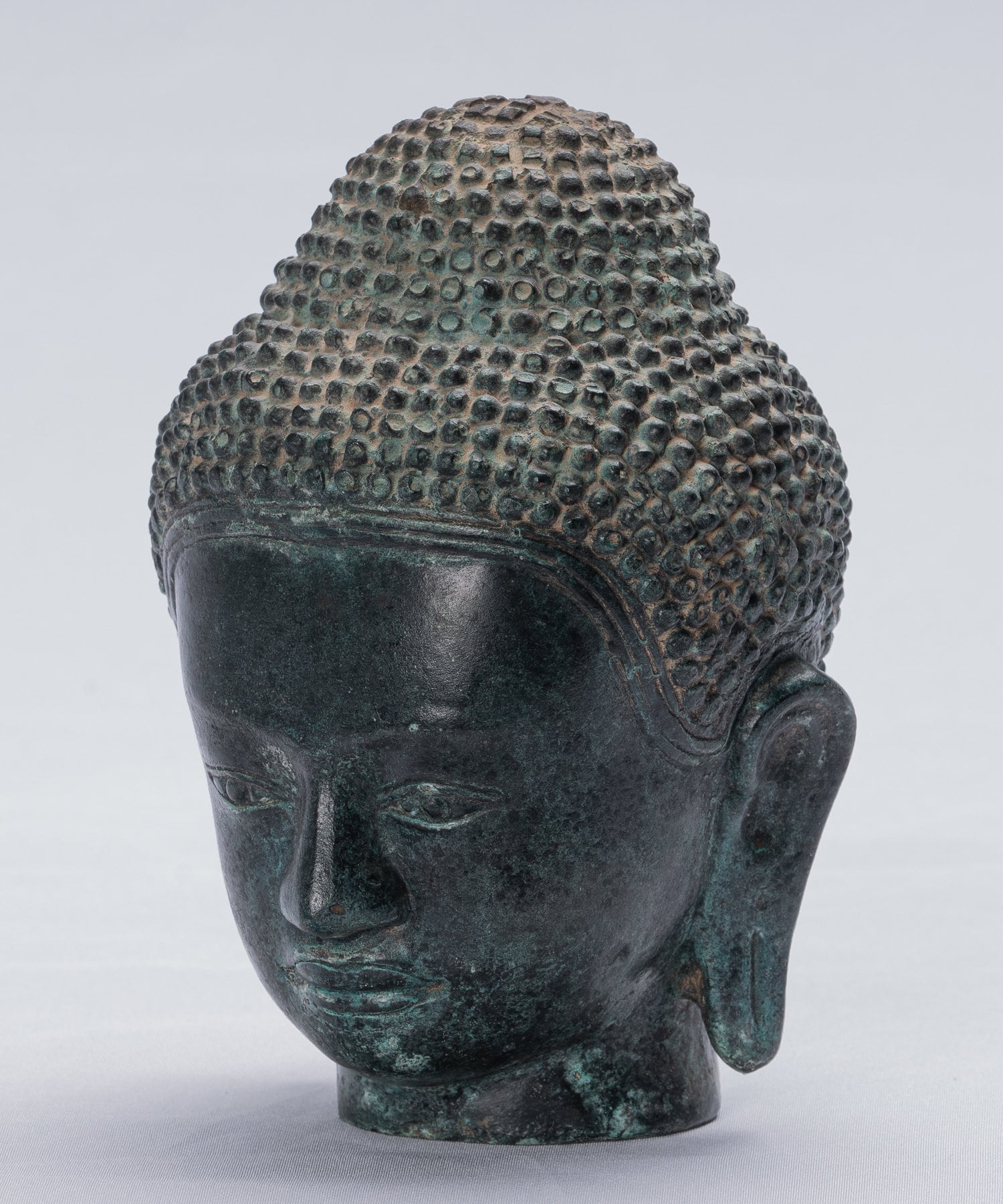 Buddha Statue - Antique Khmer Style Bronze Enlightenment Phnom Da Buddha Statue - 15cm/6"