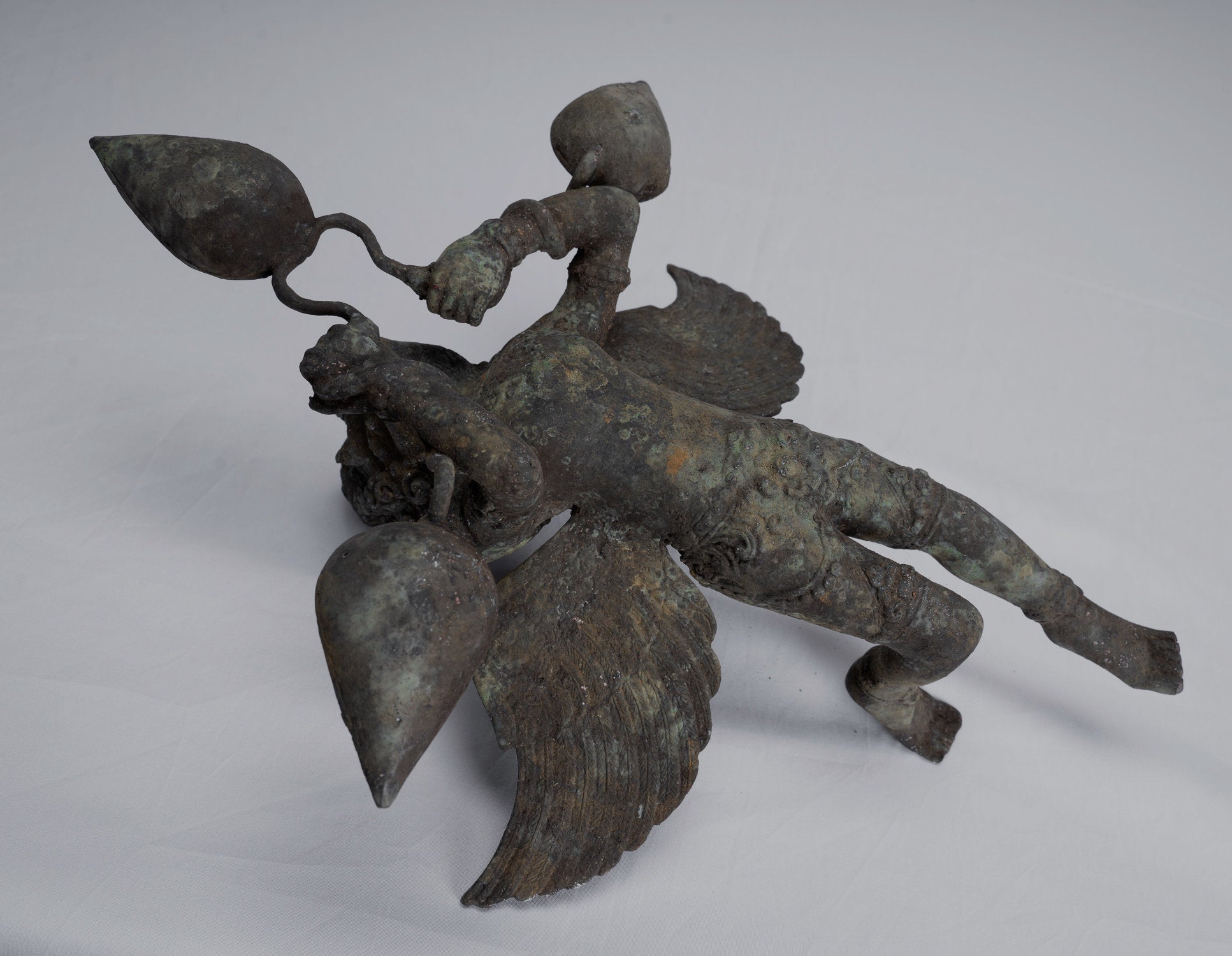 Antique Indonesian Style Hanging Bronze Majapahit Garuda Statue - 35cm/14"