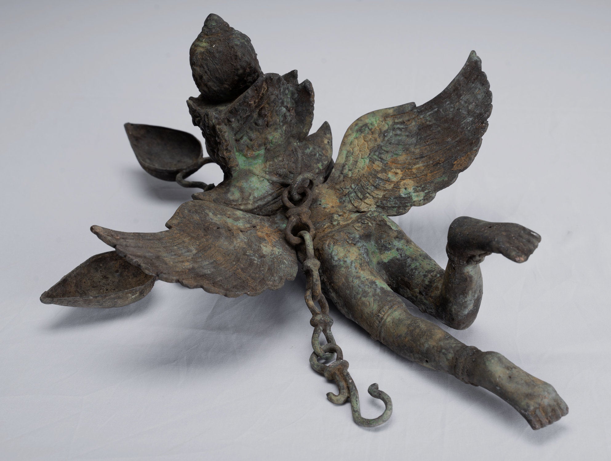 Antique Indonesian Style Hanging Bronze Majapahit Garuda Statue - 35cm/14"