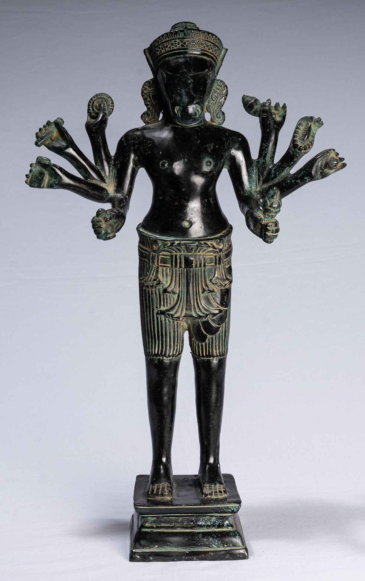 Kalkin-Statue – antikes Khmer-Stil montiertes Bronze-Hayagriva-Kalkin-Pferd von Vishnu – 50 cm/20 Zoll