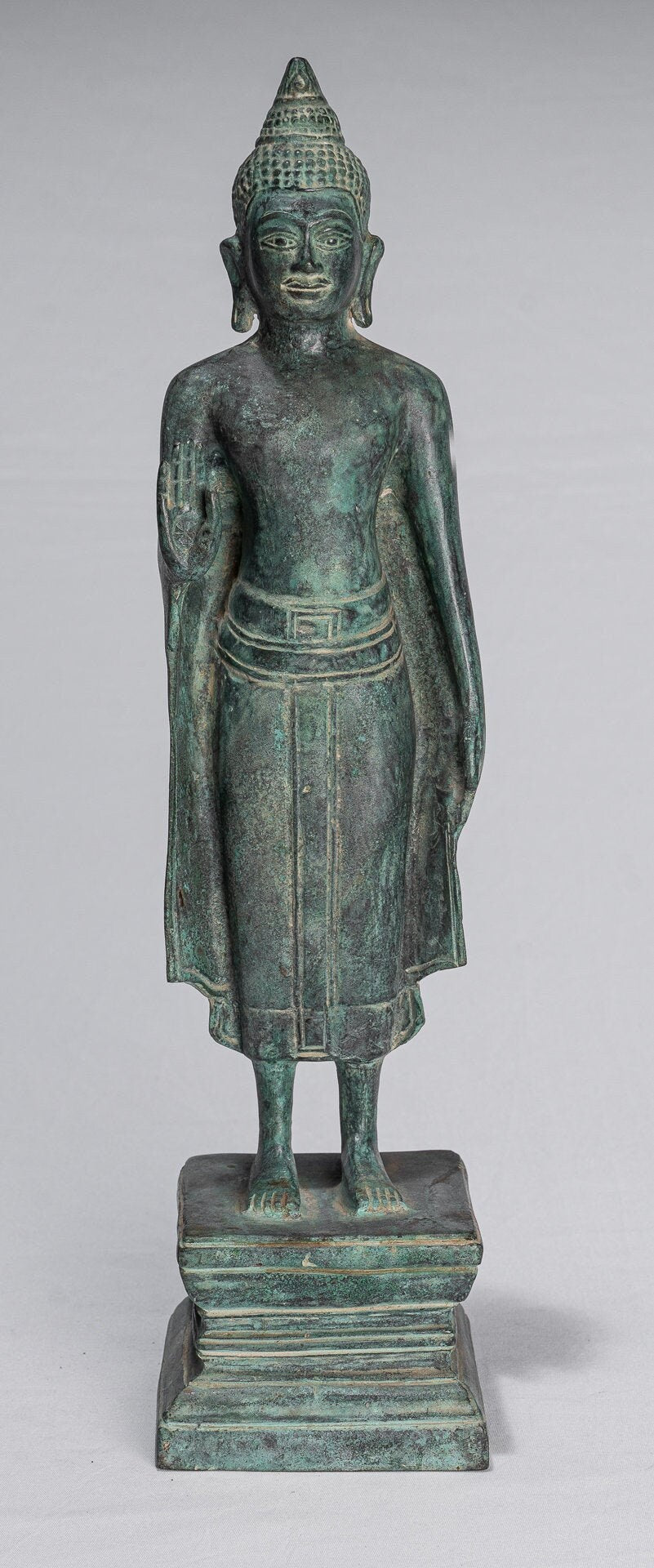 Estatua de Buda - Estatua de Budas de Buda de Bronce de Estado de Estilo Jemer de Justicia - 39cm/16 "