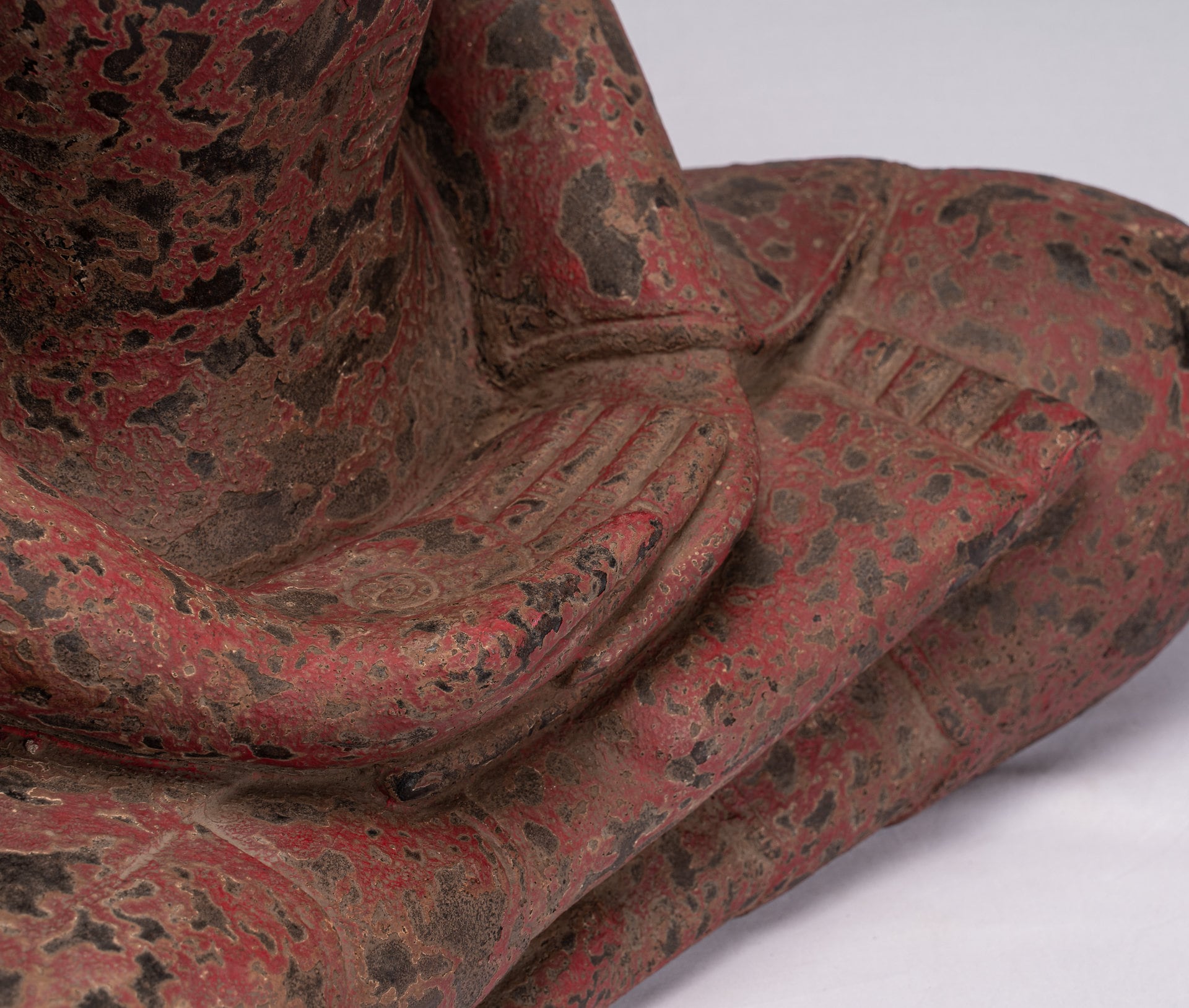 Escultura de Buda - Estatua de Buda de Madera Antigua de estilo jemer Meditación Mudra - 66 cm/26 "