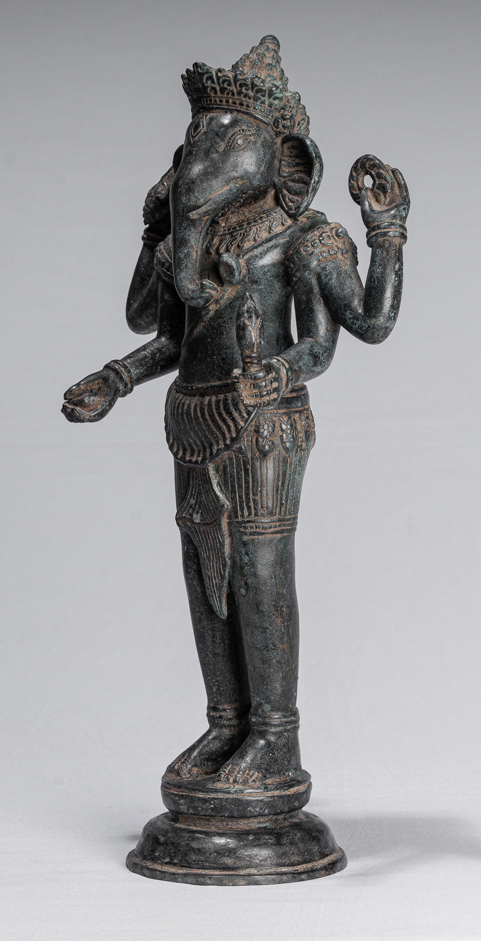 Statue Ganesha - Statua Ganesh in stile antico Khmer in piedi in piedi - 40 cm/16 "