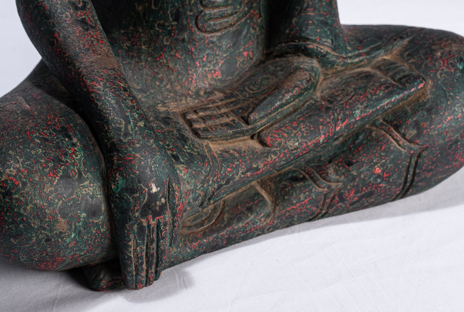 Estatua de Buda - Estatua de Buda de la Madera de Madera Asia ASIA ASIA ASIA - 43cm/17 "