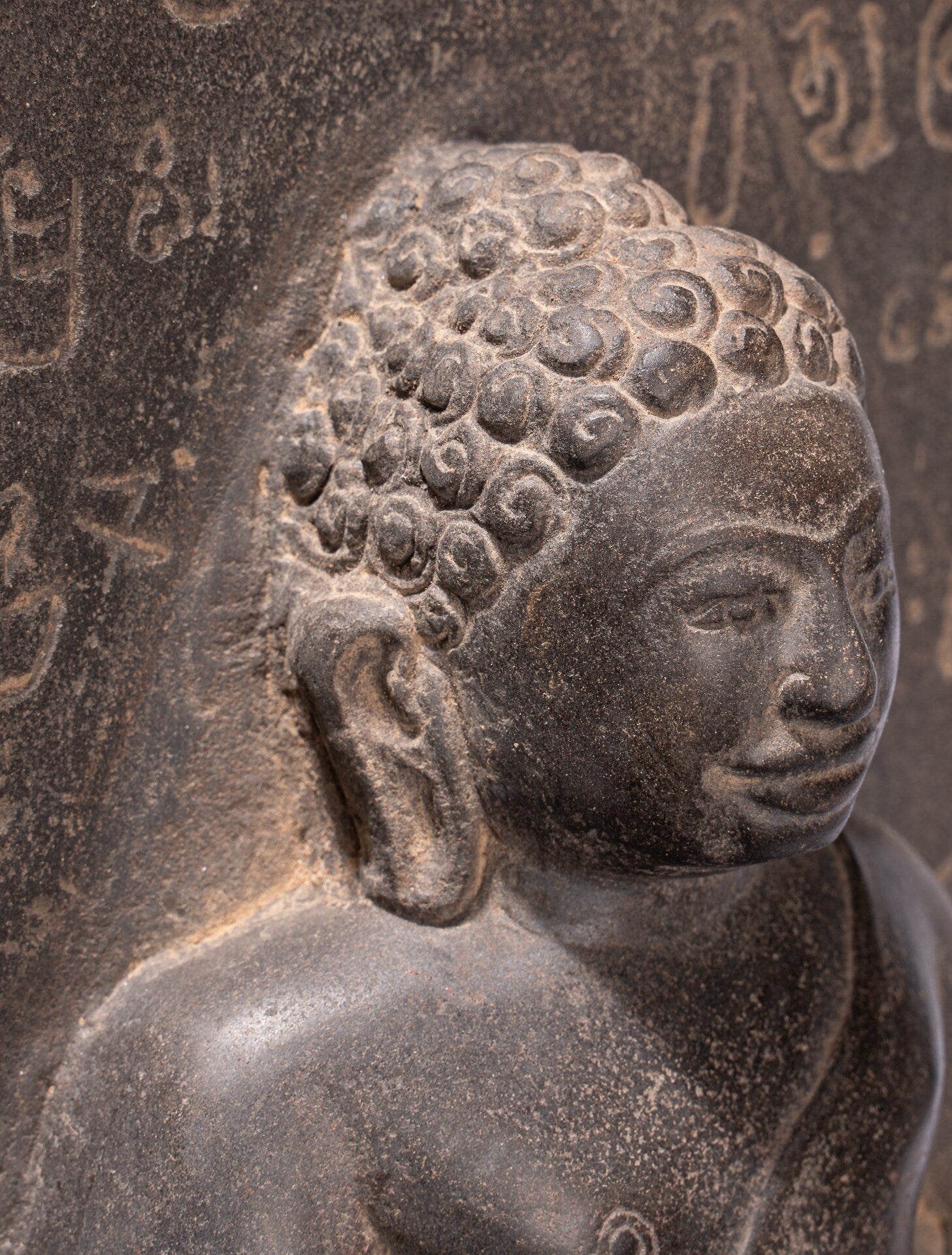 Statue de Bouddha-Antique Khmers Style Pierre Stèle Méditation Bouddha Statue-69cm/28 "