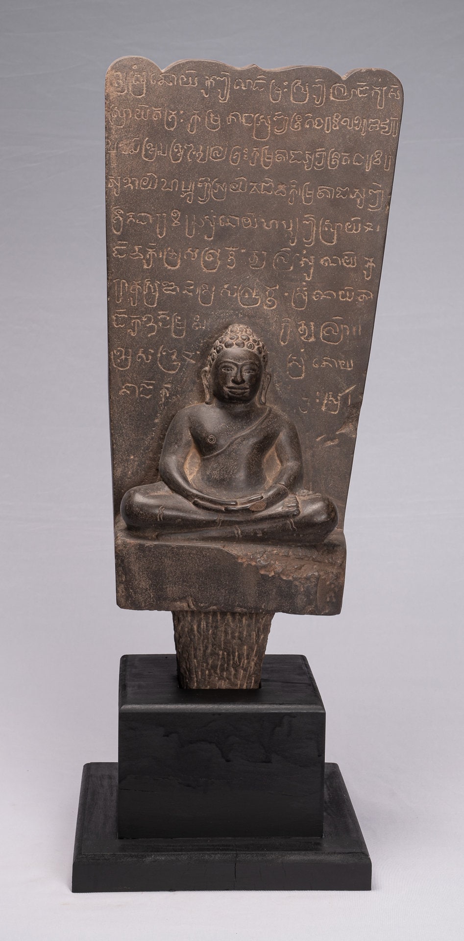 Statue de Bouddha-Antique Khmers Style Pierre Stèle Méditation Bouddha Statue-69cm/28 "