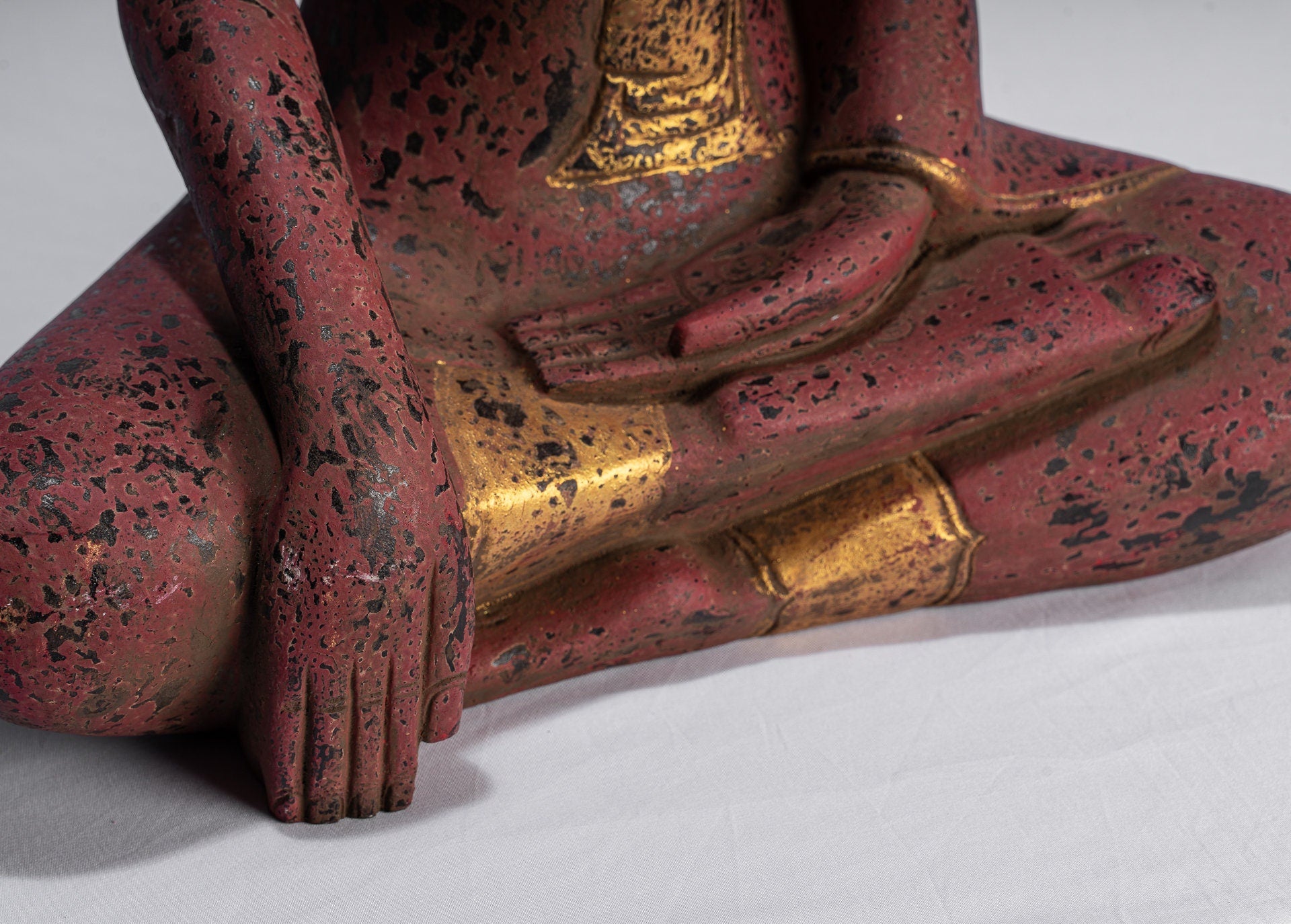 Estatua de Buda - Estatua de Buda de Buda de Madera Estilo Antiguo de Estilo de Madera - 52cm/21 "