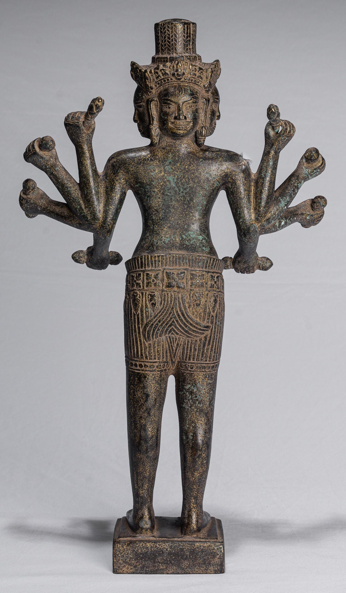 Estatua de Brahma - Estilo antiguo Khmer Koh Ker de pie Bronce Brahma - Creación de Dios Hindú - 49cm/20 "