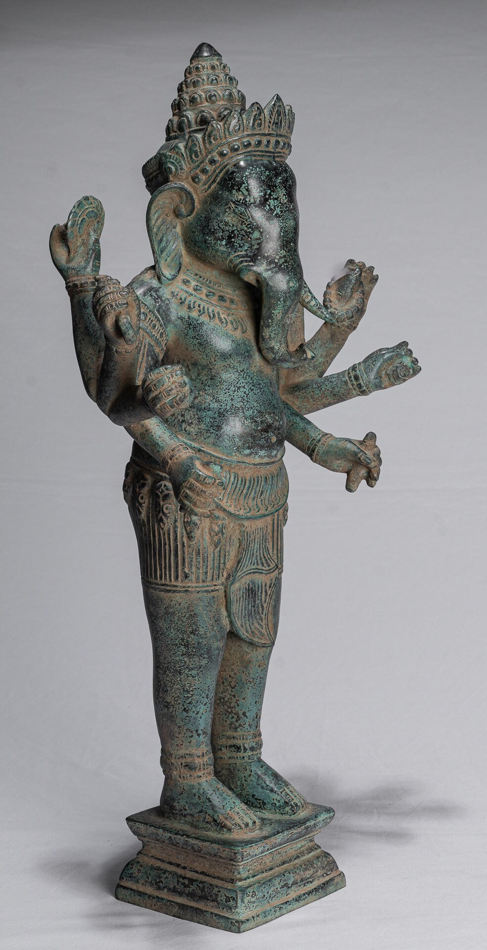 Estatua de Ganesha - Estatua de Bronce Wat Ganesha de pie de estilo montado en el estilo jemer de estilo jemer - 55cm/22 "