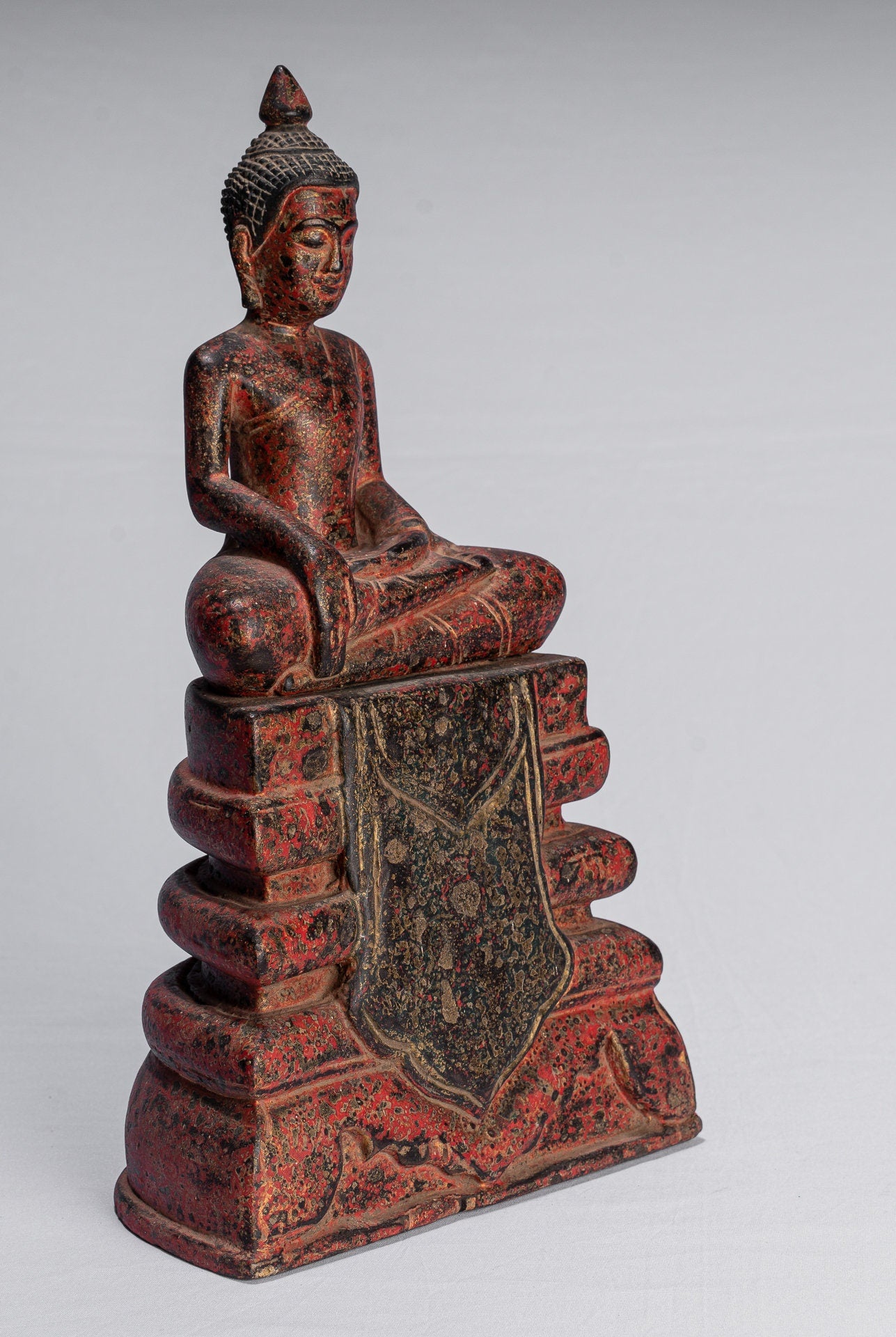 Buda - Estatua de Buda de Buda de Madera de Madera ASIA ASIA ASIA - 35cm/14 "