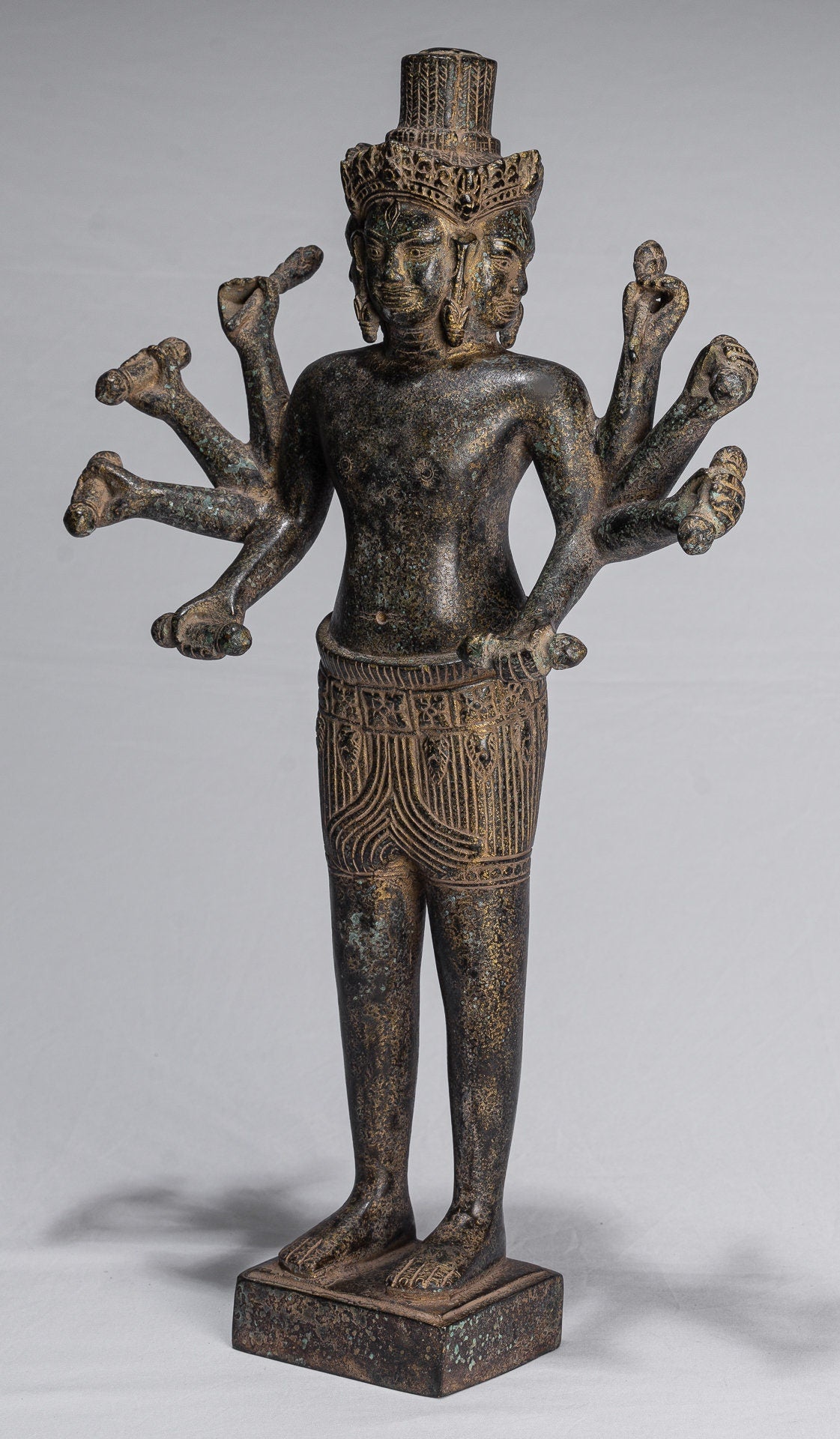 Estatua de Brahma - Estilo antiguo Khmer Koh Ker de pie Bronce Brahma - Creación de Dios Hindú - 49cm/20 "