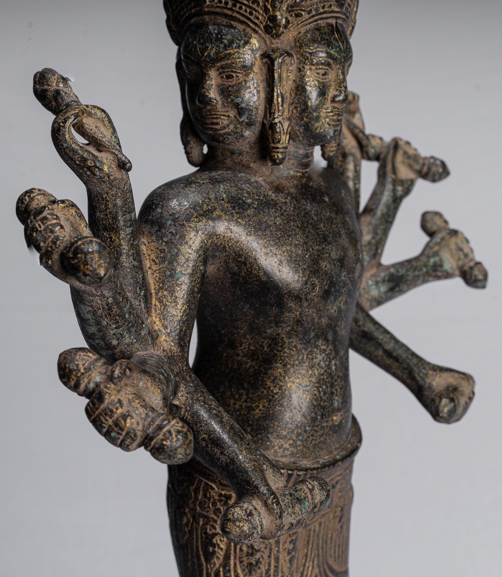 Estatua de Brahma - Estilo antiguo Khmer Koh Ker de pie Bronce Brahma - Creación de Dios Hindú - 49cm/20 "